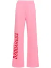 Dsquared2 Logo-print Cotton Track Pants In 粉色