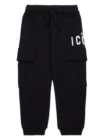 Dsquared2 Kids' Logo-print Cotton Track Pants In Black