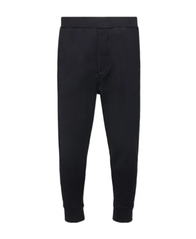 Dsquared2 Logo-print Cotton Track Trousers In Black