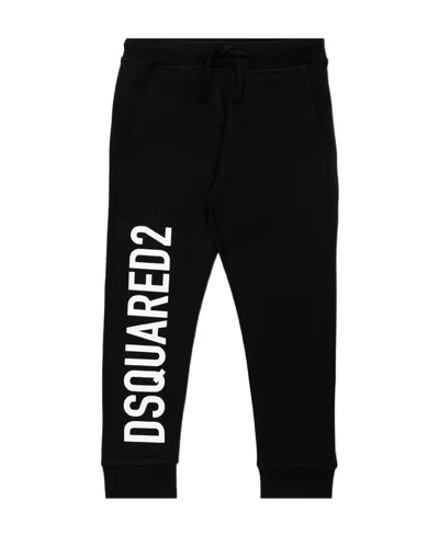 Dsquared2 Logo-print Cotton Track Trousers In Black