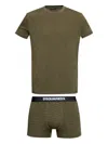 Dsquared2 Logo-print Cotton Two-piece Set In Green