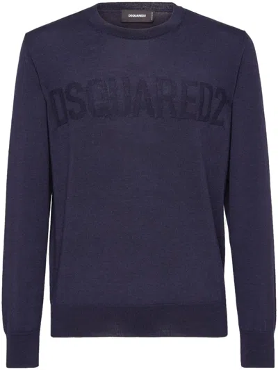 DSQUARED2 LOGO-PRINT CREW-NECK JUMPER