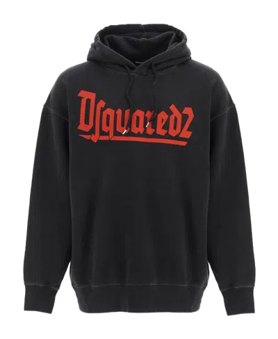 DSQUARED2 DSQUARED2 LOGO PRINTED DRAWSTRING HOODIE