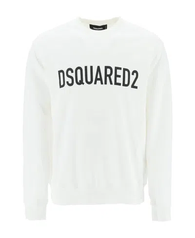 Dsquared2 Logo-print Crew-neck Sweatshirt In White