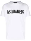 Dsquared2 Solid Color Cool Fit Crew-neck T-shirt With Printed Logo In White