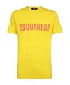 Dsquared2 Logo-print Crew-neck T-shirt In Yellow