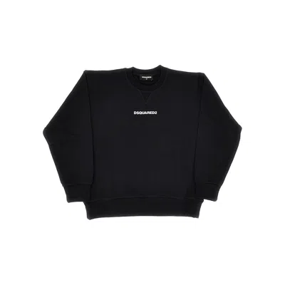 Dsquared2 Kids' Logo Print Crewneck Sweatshirt In Black