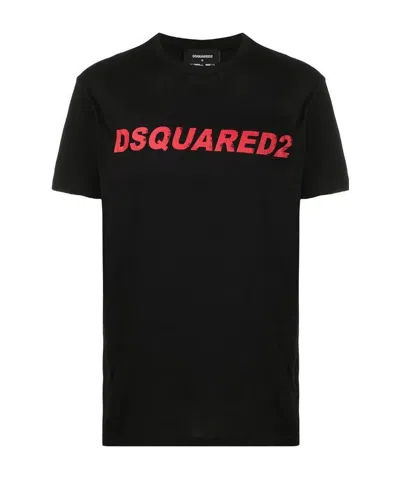 Dsquared2 Logo-print Crewneck T-shirt In Black