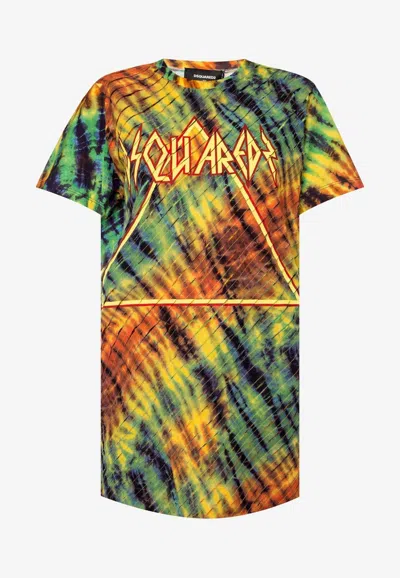 Dsquared2 Logo Print Crewneck T-shirt In Multicolor