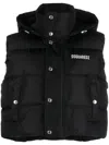 Dsquared2 Logo-print Cropped Gilet In Black