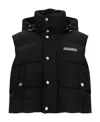 Dsquared2 Logo Printed Down Vest Jacket In Black