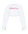 Dsquared2 Logo-print Cropped Sweatshirt In White