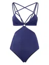 Dsquared2 Bondage Cut-out One-piece Swimsuit In Blue