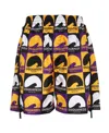 Dsquared2 Printed Techno Fabric Bermuda-shorts In Multicolor