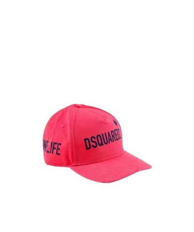 Dsquared2 Logo-print Detail Baseball Cap In Red
