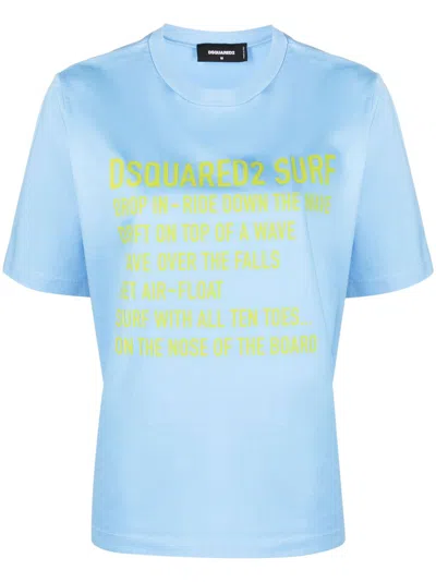 Dsquared2 Logo-print Detail T-shirt In Blue