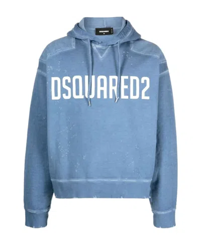 DSQUARED2 DSQUARED2 LOGO PRINTED DRAWSTRING HOODIE