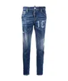 Dsquared2 Logo-print Distressed Jeans In Blue