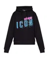Dsquared2 Logo-print Drawstring Cotton Hoodie In Black