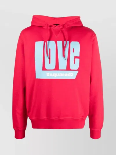 DSQUARED2 LOGO-PRINT DRAWSTRING HOOD HOODIE