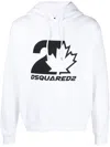 Dsquared2 Logo-print Drawstring Hoodie In White