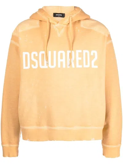 DSQUARED2 LOGO-PRINT DRAWSTRING HOODIE