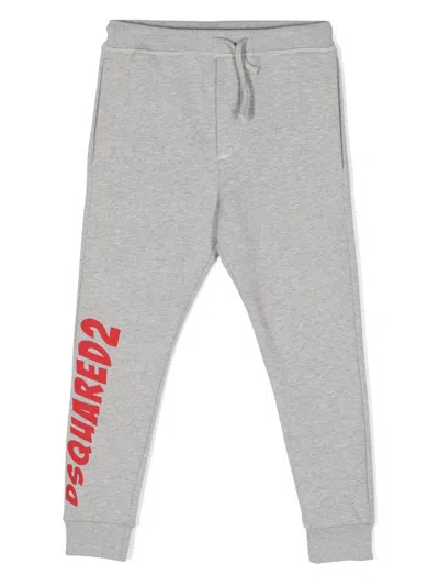 Dsquared2 Kids' Logo-print Drawstring Track Trousers In Grey