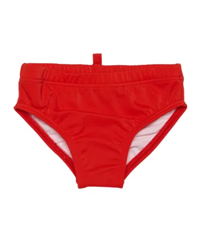 Dsquared2 Logo-print Elasticated-waistband Trunks In Red