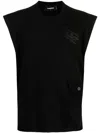 Dsquared2 Logo-print Fine-knit Vest In Black