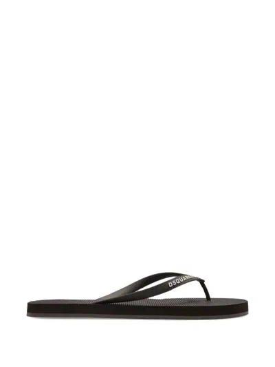 Dsquared2 Logo-print Flip-flops In Multi
