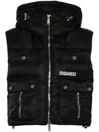 Dsquared2 Logo-print Gilet In Black