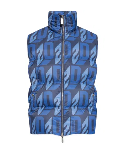 Dsquared2 Logo-print Gilet In Blue