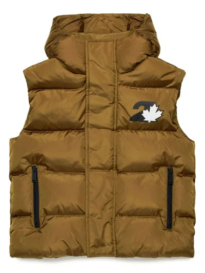 Dsquared2 Kids' Logo-print Gilet In Black