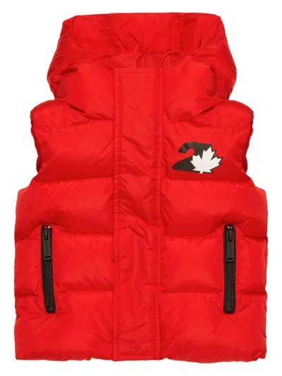 Dsquared2 Babies' Logo-print Gilet In Red
