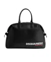 Dsquared2 Bob Leather Logo Duffle Bag In Black