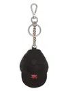 Dsquared2 Logo-print Hat-charm Keyring In Black