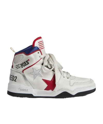 Dsquared2 Logo-print High-top Sneakers In Gray