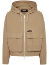 Dsquared2 Logo-print Hooded Jacket In Neutrals