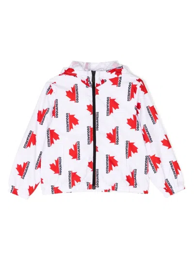 Dsquared2 Kids' Logo-print Hooded Jacket In Red