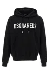 Dsquared2 Logo Cotton Hoodie In Black