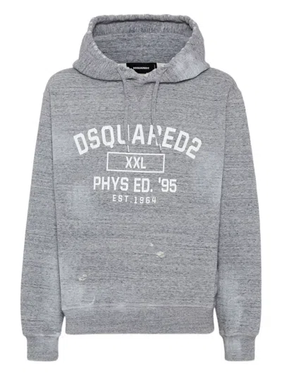 Dsquared2 Logo-print Hoodie In Gray