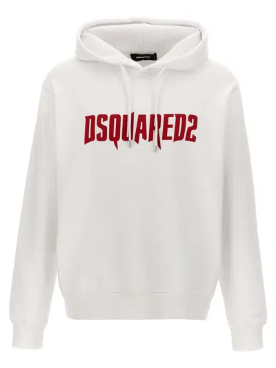 Dsquared2 White Cotton Hoodie