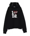 Dsquared2 Cotton Hoodie With Logo And Drawstring In Black