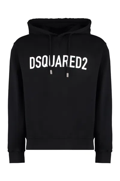Dsquared2 Logo Print Hoodie In Black