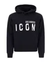 Dsquared2 Icon Logo Black Sweatshirt With Classic Hood In Black