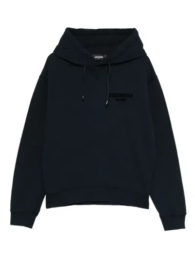 Dsquared2 Logo-print Hoodie In Blue
