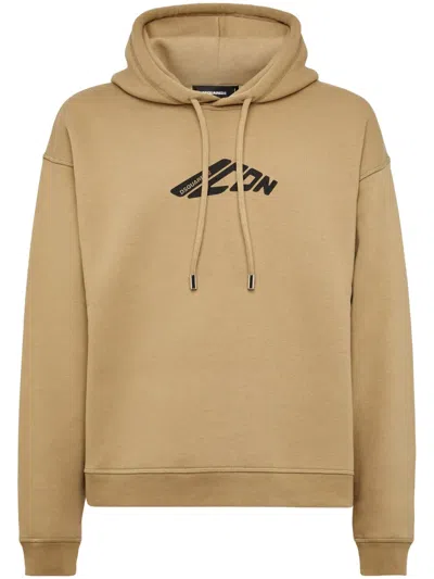 Dsquared2 Logo-print Hoodie In Neutrals