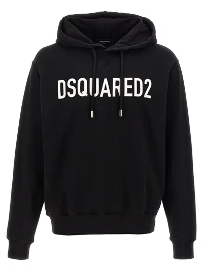 Dsquared2 Logo Print Hoodie Sweatshirt White/black