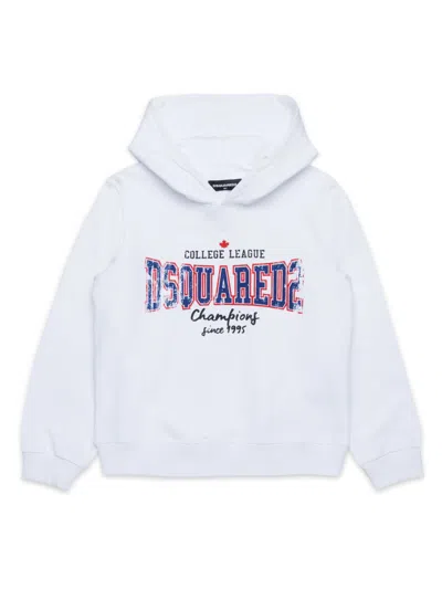 Dsquared2 Kids' College League Cool Fit Hoodie In White