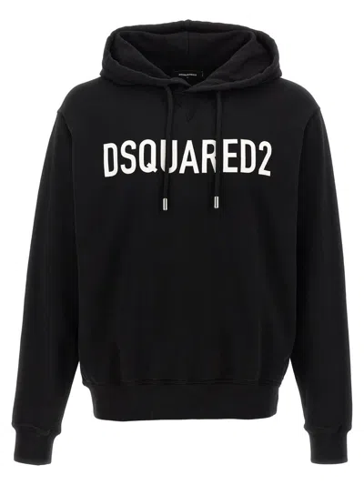 Dsquared2 Logo Print Hoodie In Black